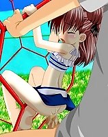 TAGS: alice (ore no natsuyasumi), ass, back, barefoot, belt, camisole, censored, chainlink fence, crop top, cum, cum inside, double bun, eyes closed, fence, flat chest, game cg, grass, hair ribbon, jungle gym, loli, midriff, miniskirt, misooden, no panties, open mouth, ore no natsuyasumi, outdoors, penis, pink hair, playground, public, ribbon, sex, skirt, sky, striped, twintails, upright straddle, vaginal.