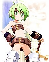 TAGS: belt, beltbra, beltskirt, boots, crotch, disgaea, fat mons, flat chest, gloves, green eyes, green hair, haga yui, nippon ichi, no panties, pussy, solo, sword, thigh boots, thighhighs, uncensored, vertical, warrior (disgaea), weapon.