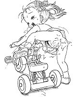 TAGS: censored, ironashi, loli, monochrome, toddlercon, tricycle, vertical.